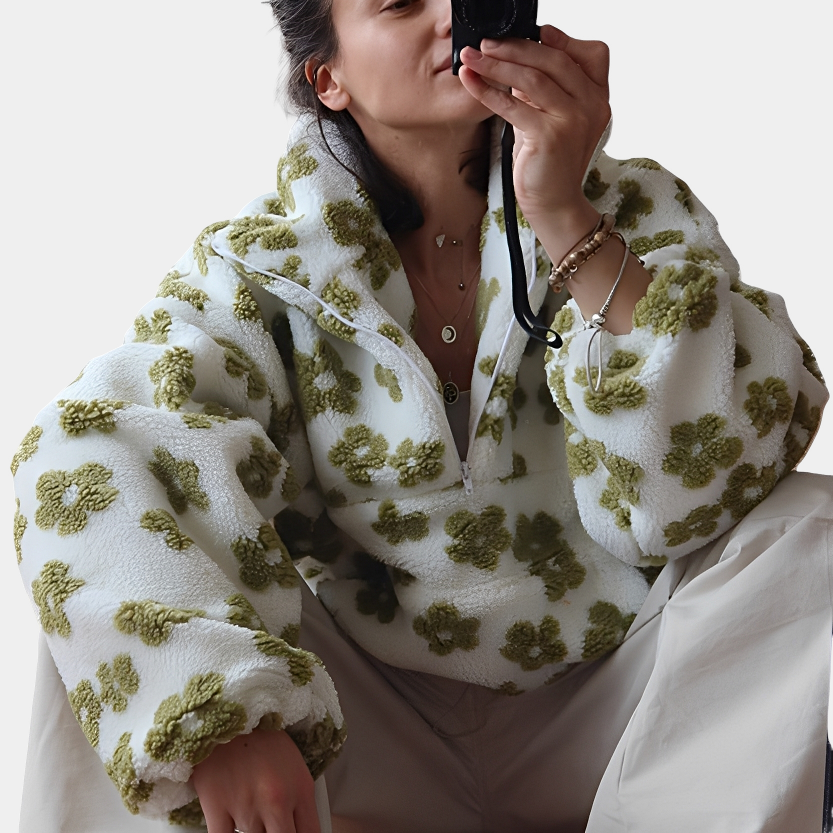 Elizabeth - Moderner Pullover mit Blumendesign