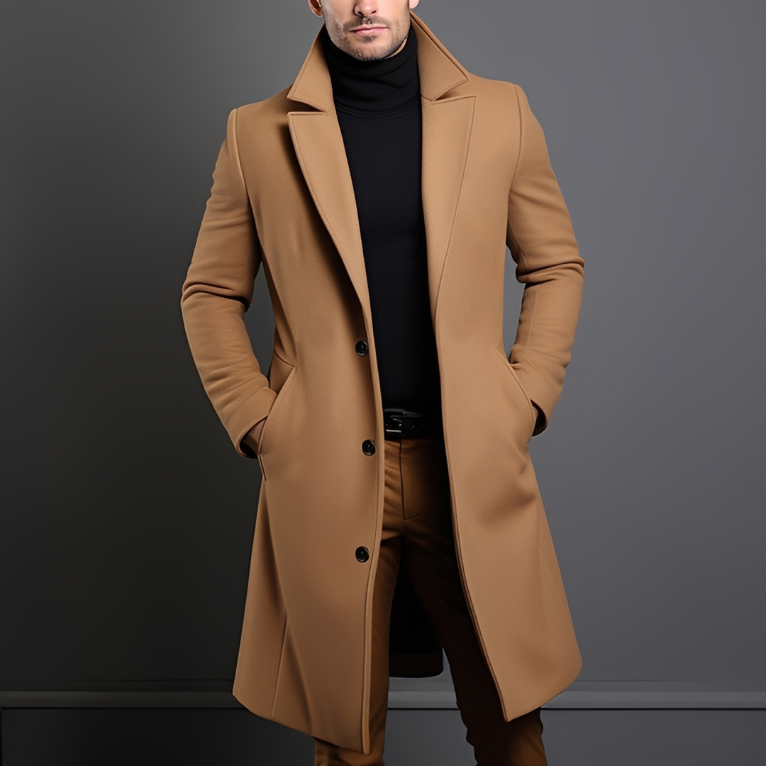 Kévin - Klassischer und warmer Mantel in Überlänge
