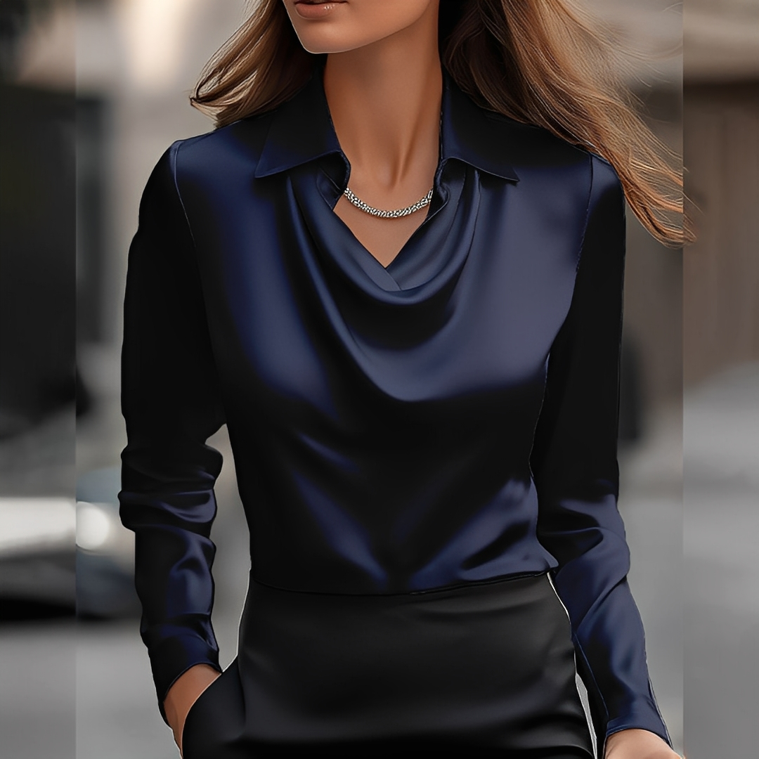 Laurentine - Anspruchsvolle Bluse mit langen Ärmeln für Damen