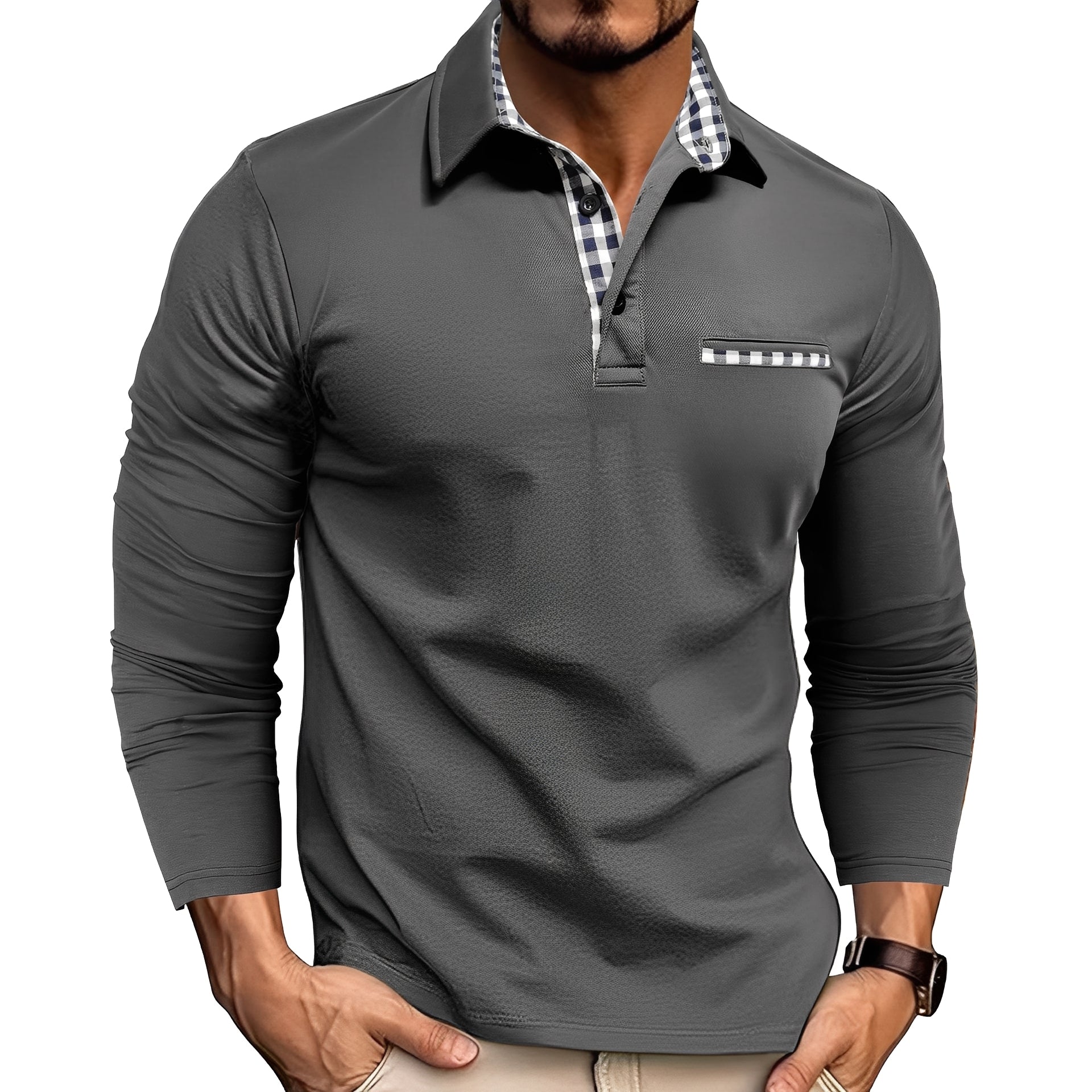 Charel - Komfortables Langarm-Poloshirt für Herren