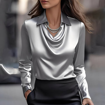 Laurentine - Anspruchsvolle Bluse mit langen Ärmeln für Damen