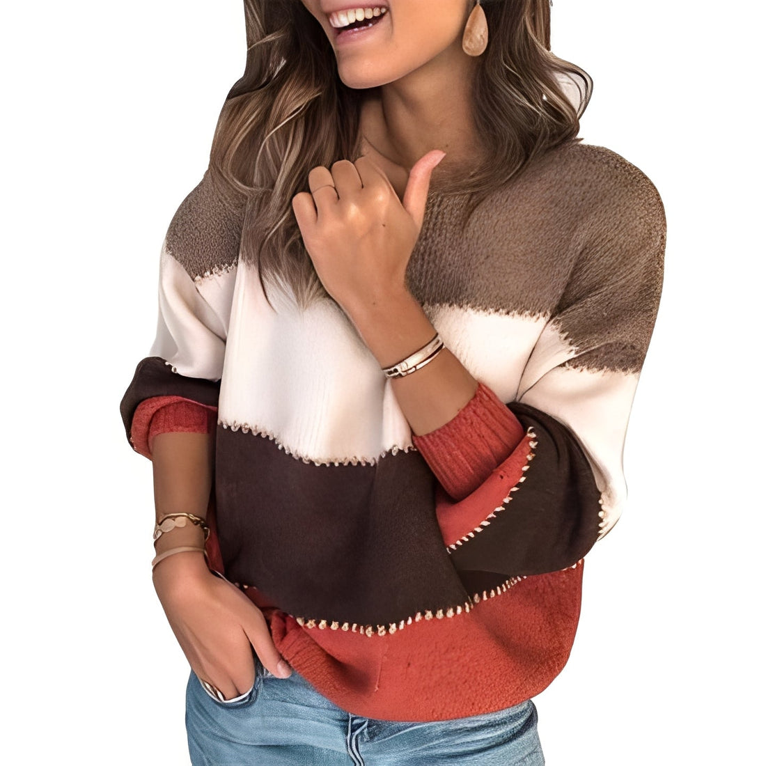 Aubrie - Bequemer gestreifter Pullover