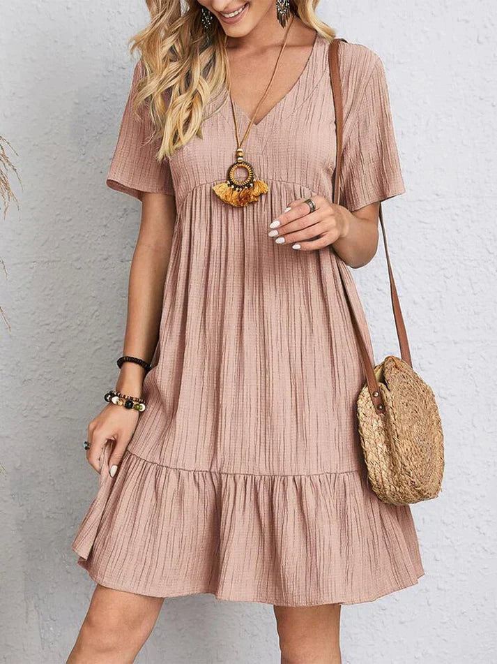 Julia - Kleid V-Ausschnitt Feminin und Fließend