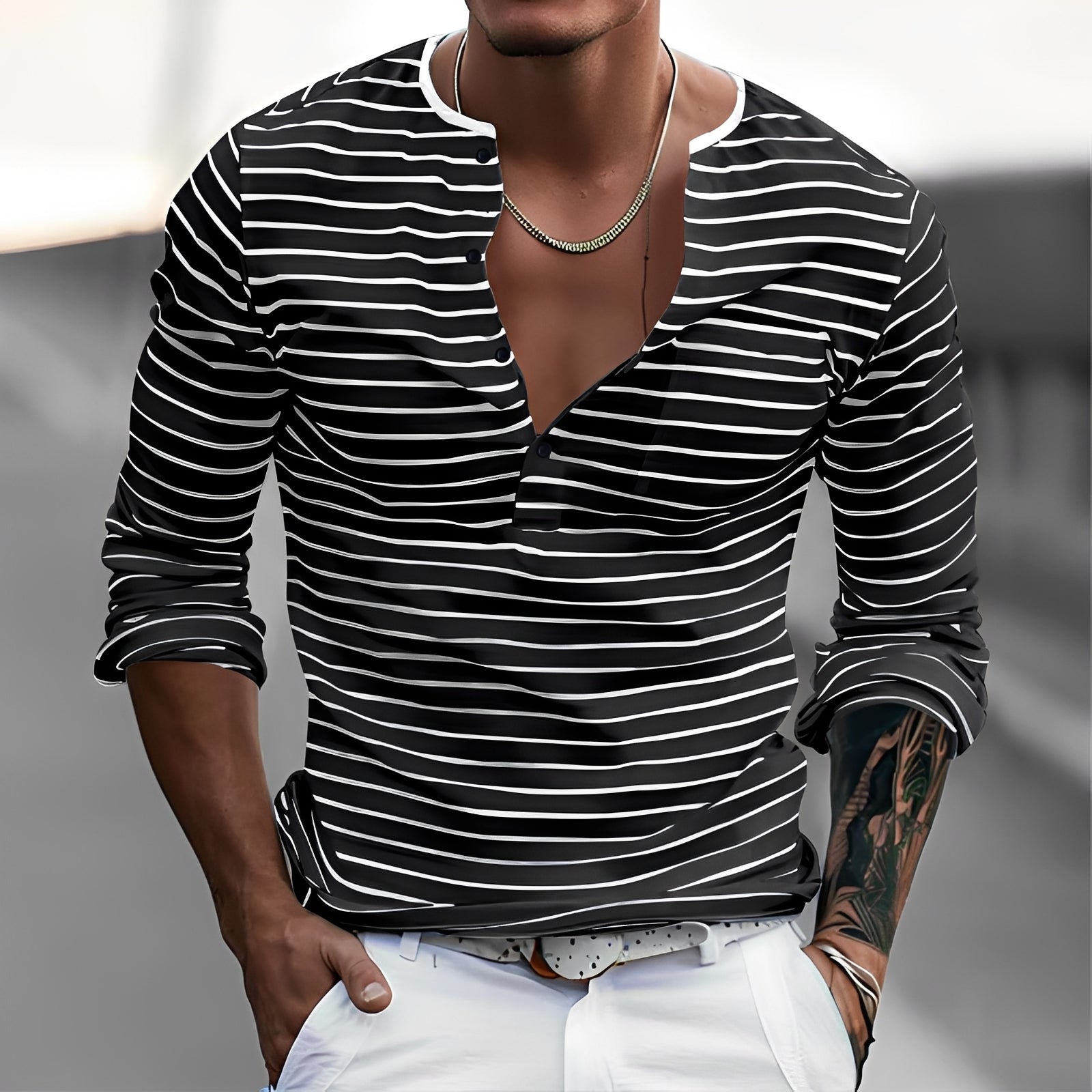 Thomson - Stilvolles Gestreiftes Langarmshirt