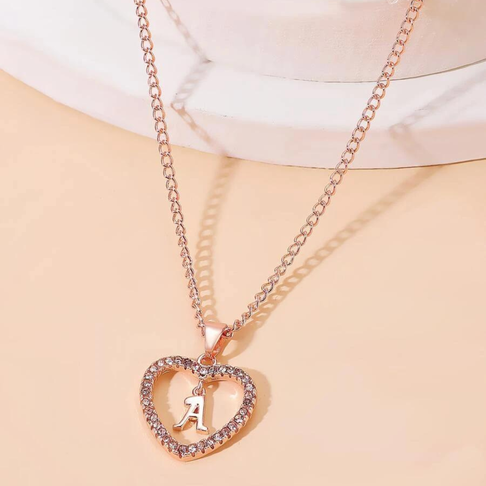 Kristall-Halsband mit Herz-Anhänger