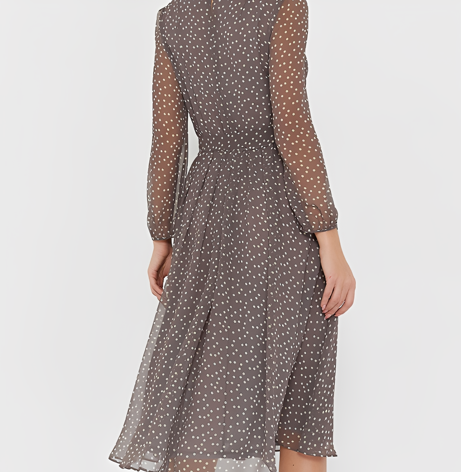 Tessa - Schickes langärmeliges Kleid mit Punkten