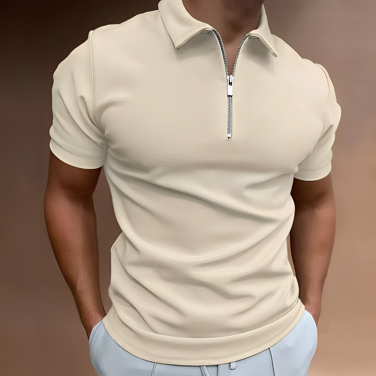 Carlos - Elegantes Herren-Polohemd mit Reißverschluss