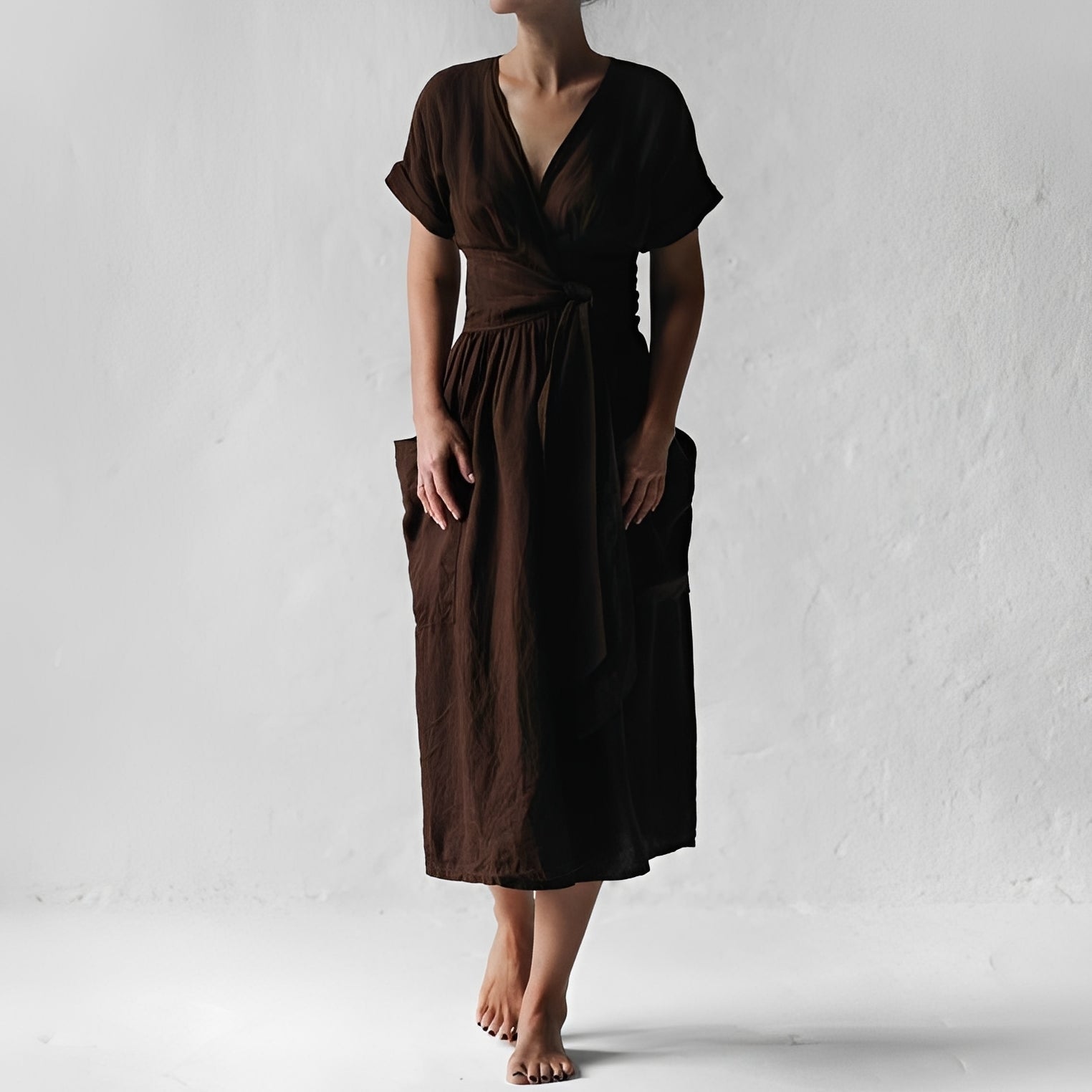 Sasha - Lockeres Wickelkleid mit Taschen