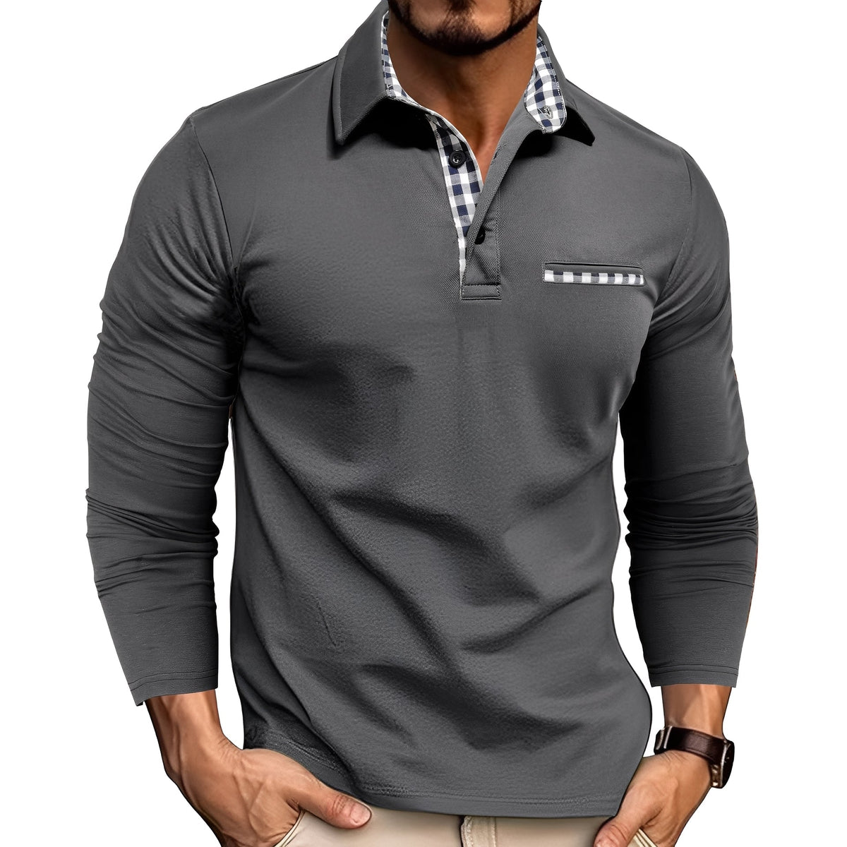 Jerome - Bequemes Langarm-Poloshirt