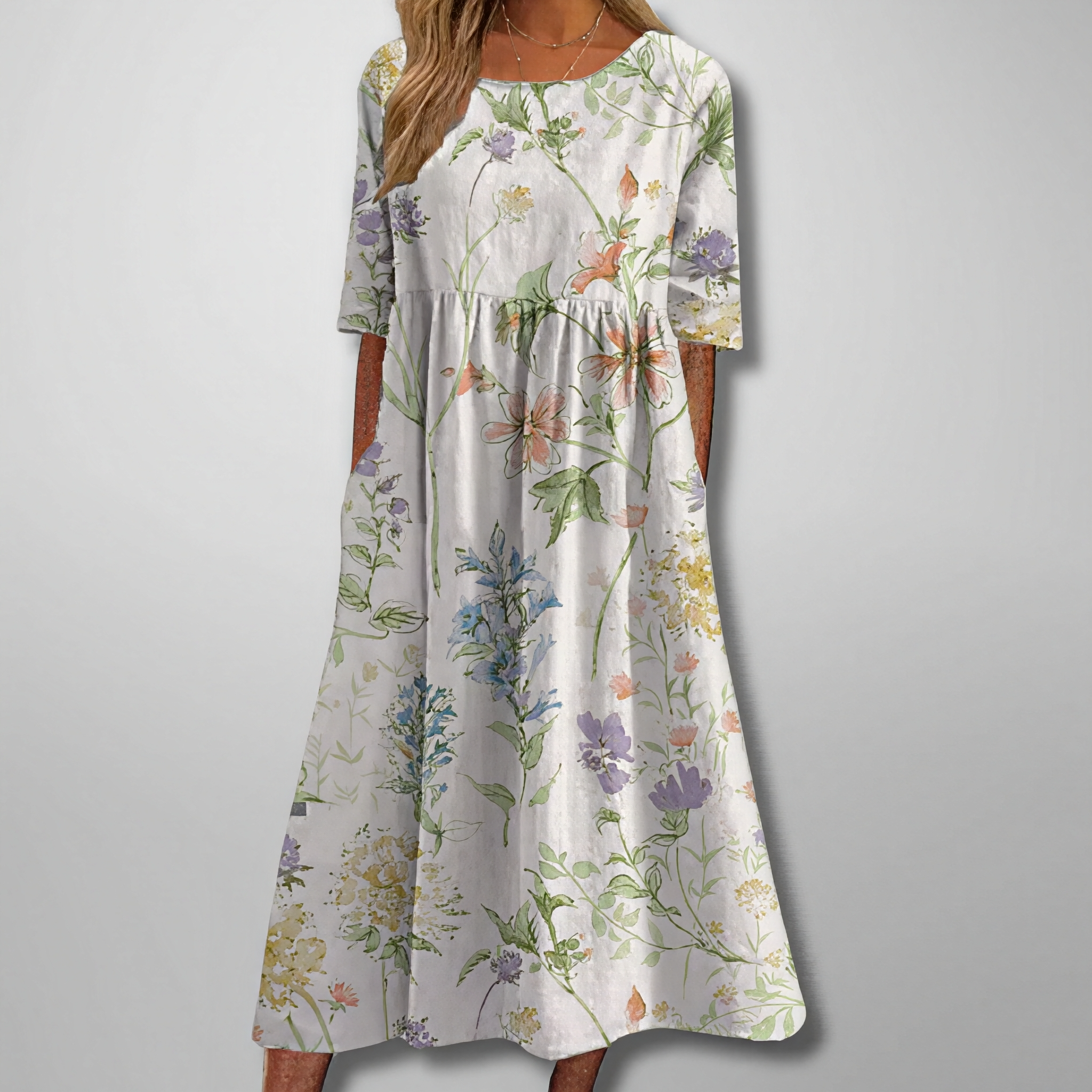 Gail – Blumiges Damen Maxikleid