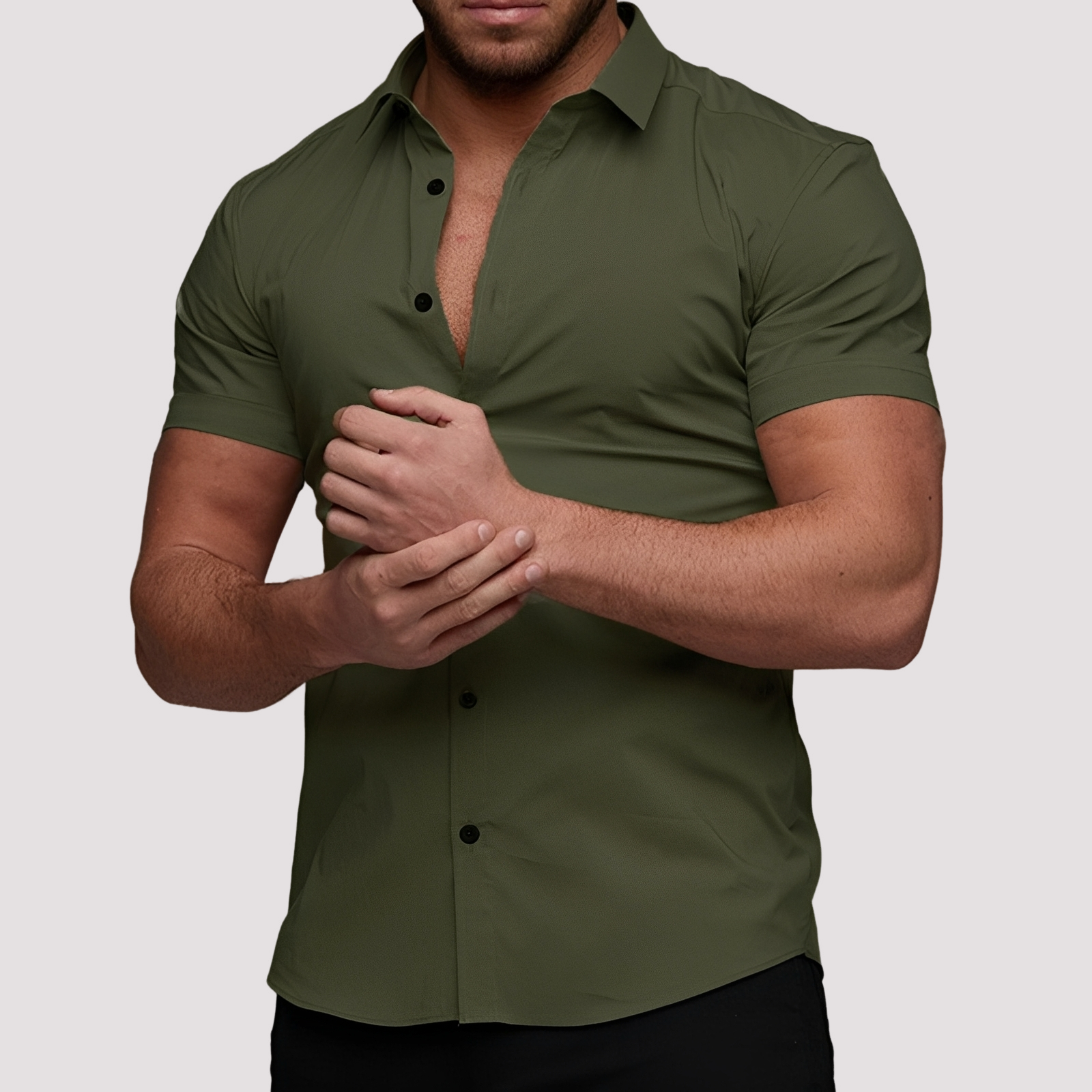 Oscar - Kurzärmeliges Slim-Fit-Hemd für Herren