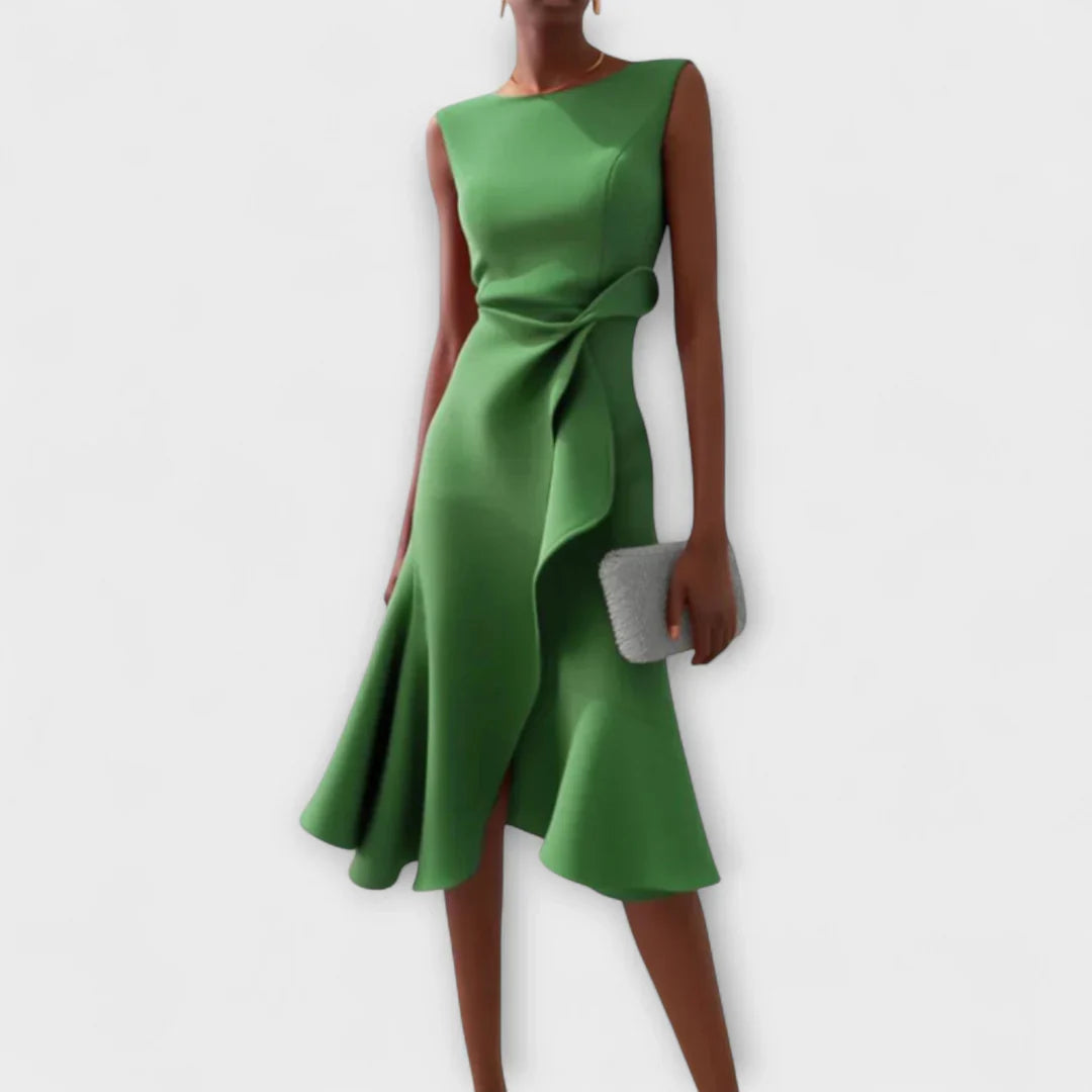 Sheila - Elegantes Damen Midikleid mit Volant-Details