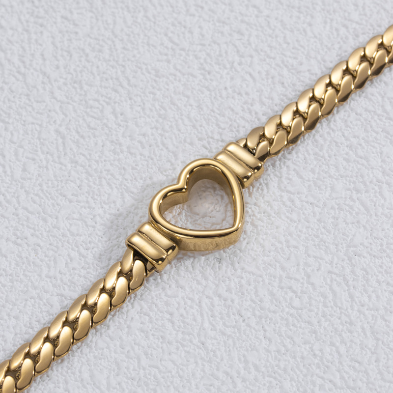 Hohlherz-Armband in Gold - Offenes Herzarmband