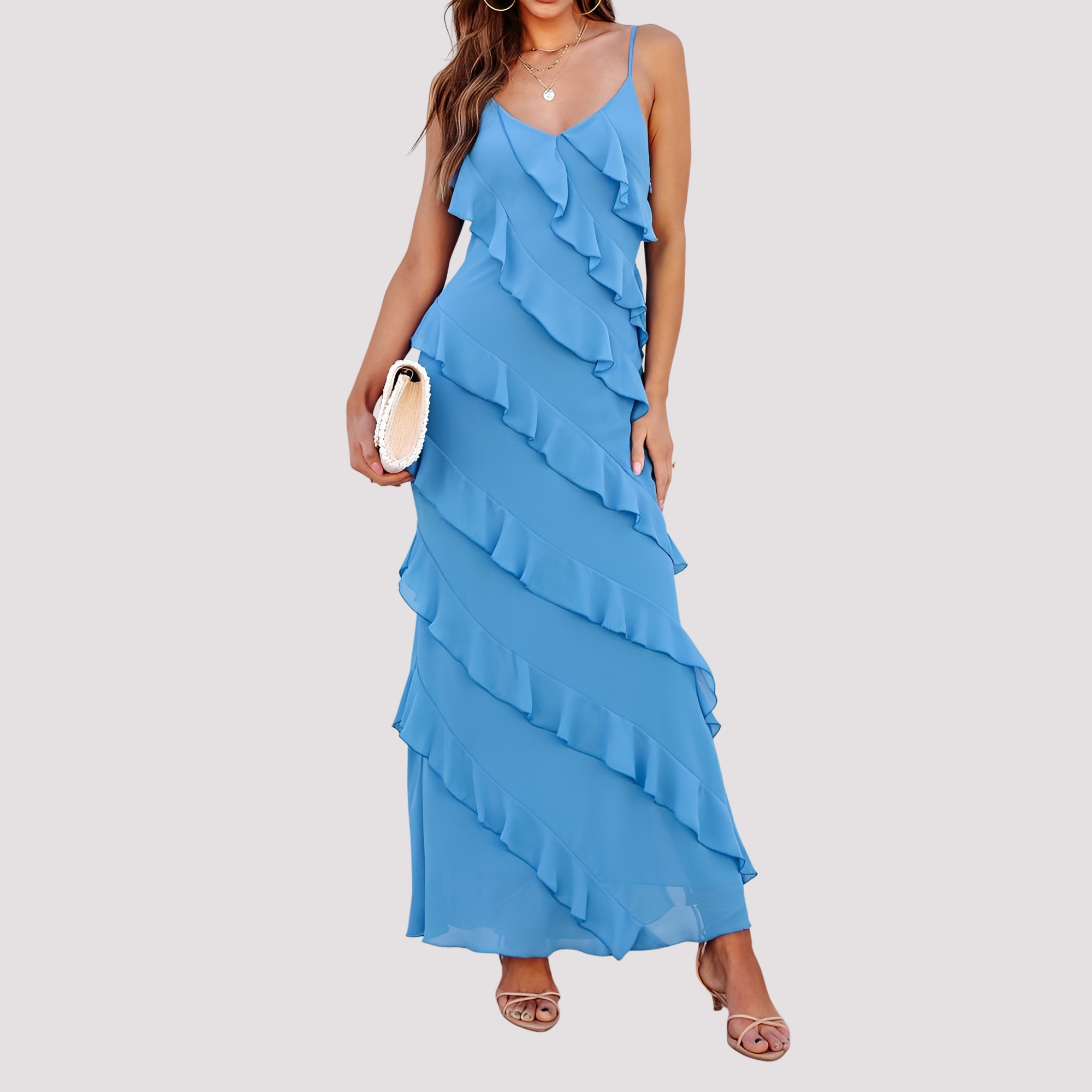 Micah - Elegantes Rüschen-Maxikleid