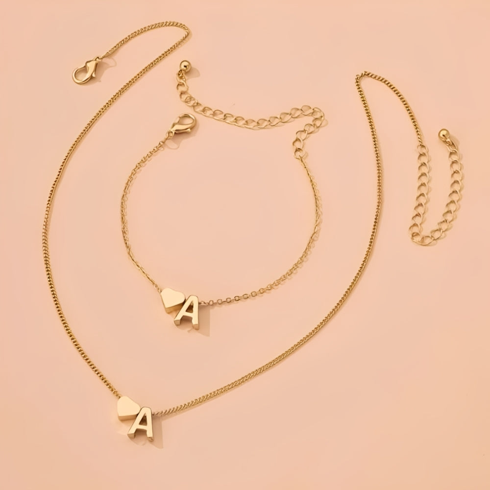 Schmuckset Herz mit Initialen - Initial Love Set