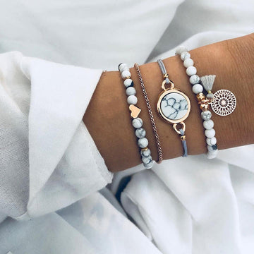 Alora – stilvolles Armbandset in Limettengrün