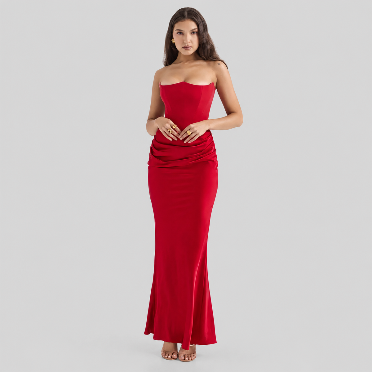 Elisabeth – Maxikleid elegant mit freien Schultern für Damen