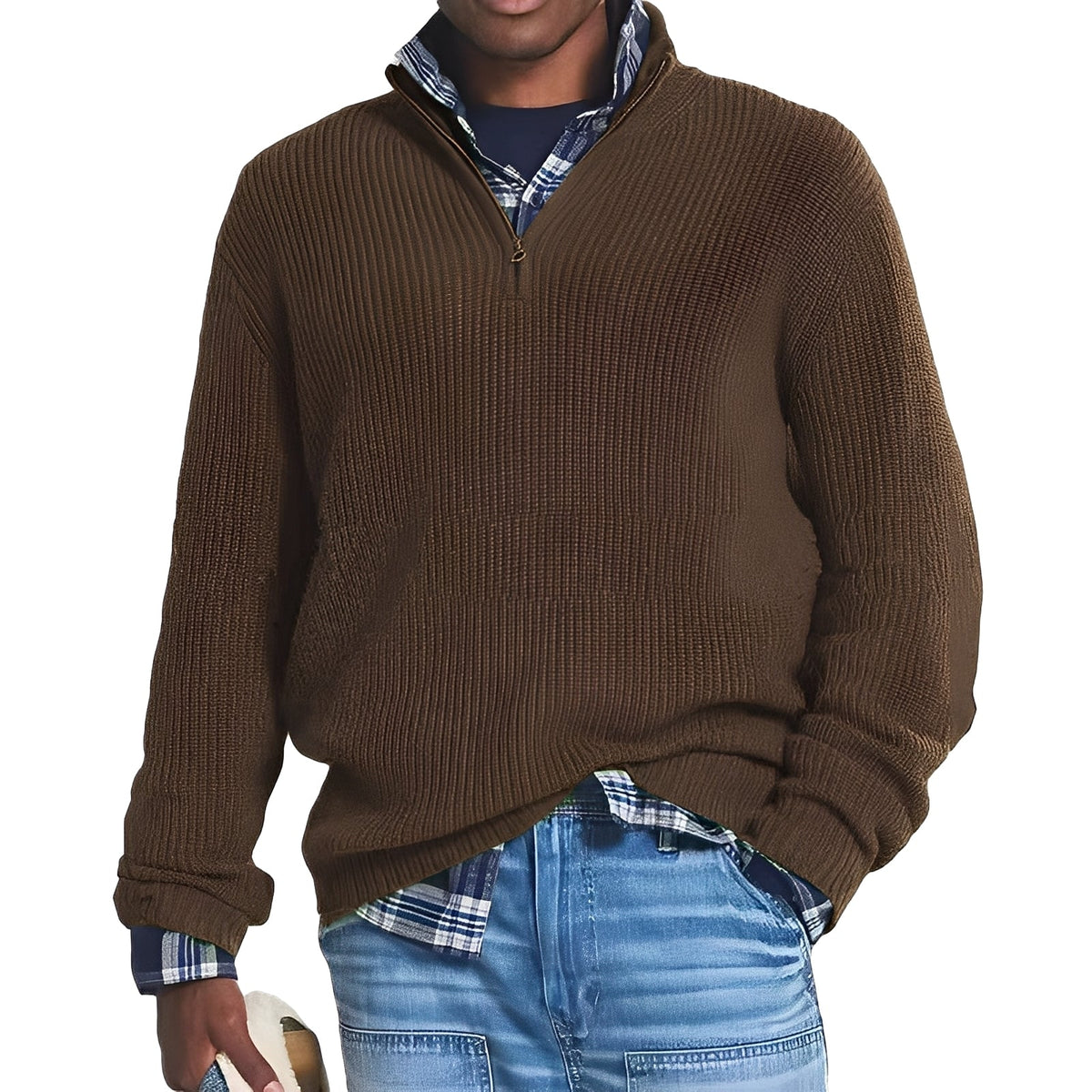 Edward - Moderner Pullover mit Halbreißverschluss