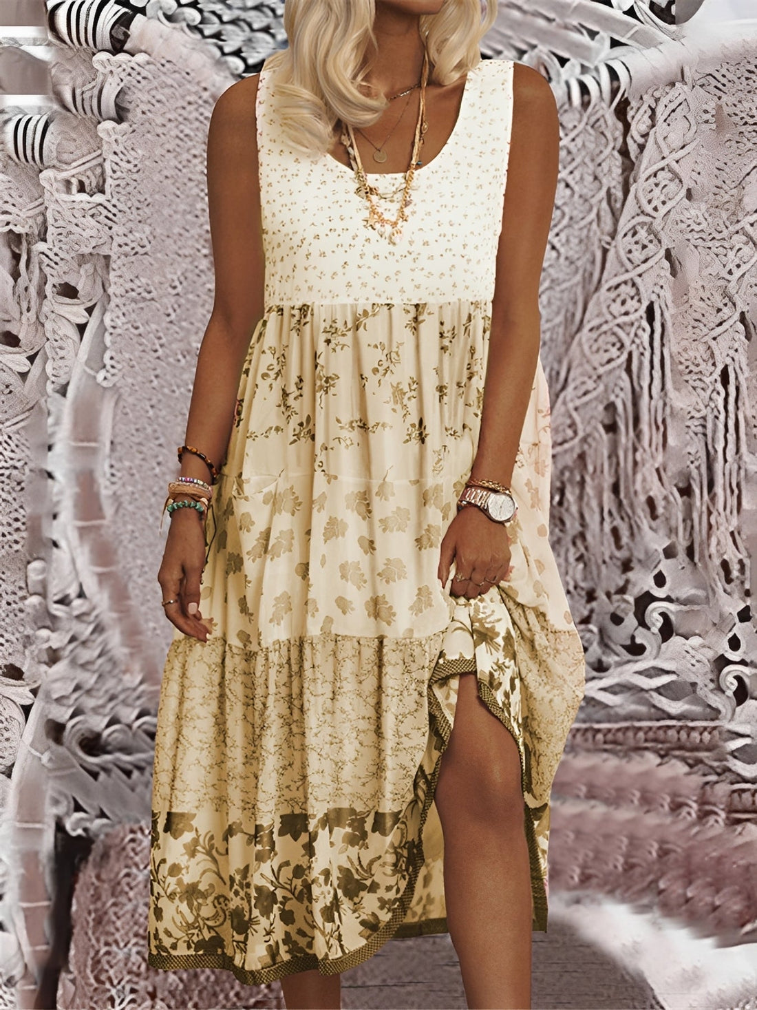 Nancy - Trendiges Boho-Midikleid