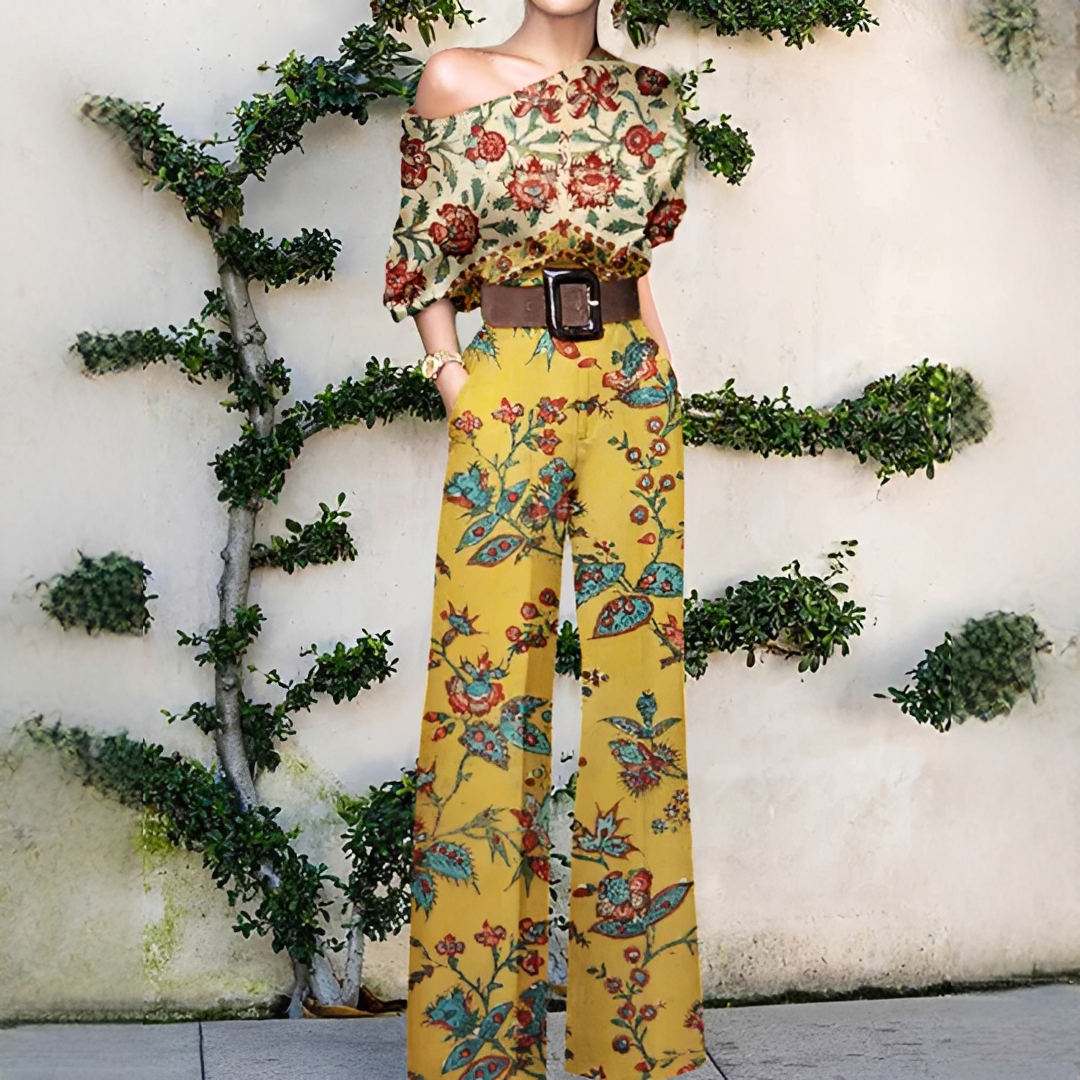 Chandrine - Damenoverall mit asymmetrischen Schnitt und weiten Beinen