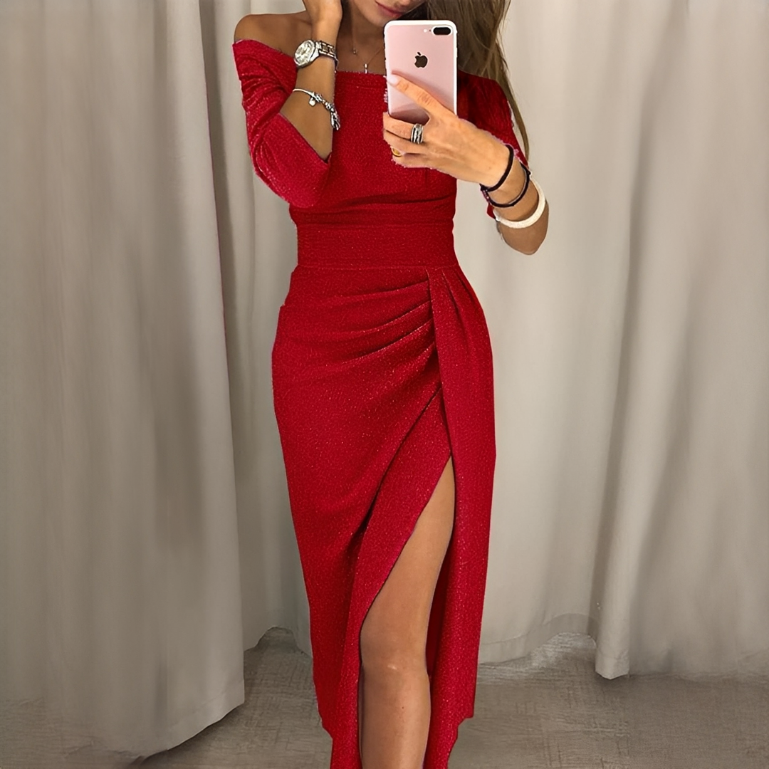 Cristy - Elegantes Damenkleid ohne Schultern