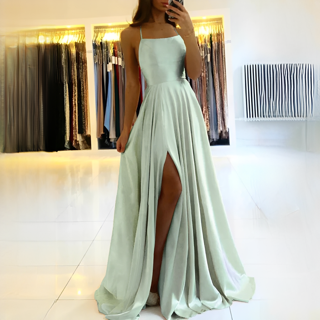 Shamcy - Elegantes langes Kleid mit Schlitz
