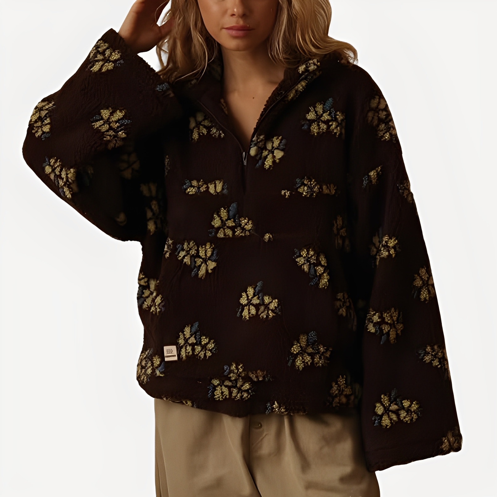 Elizabeth - Moderner Pullover mit Blumendesign