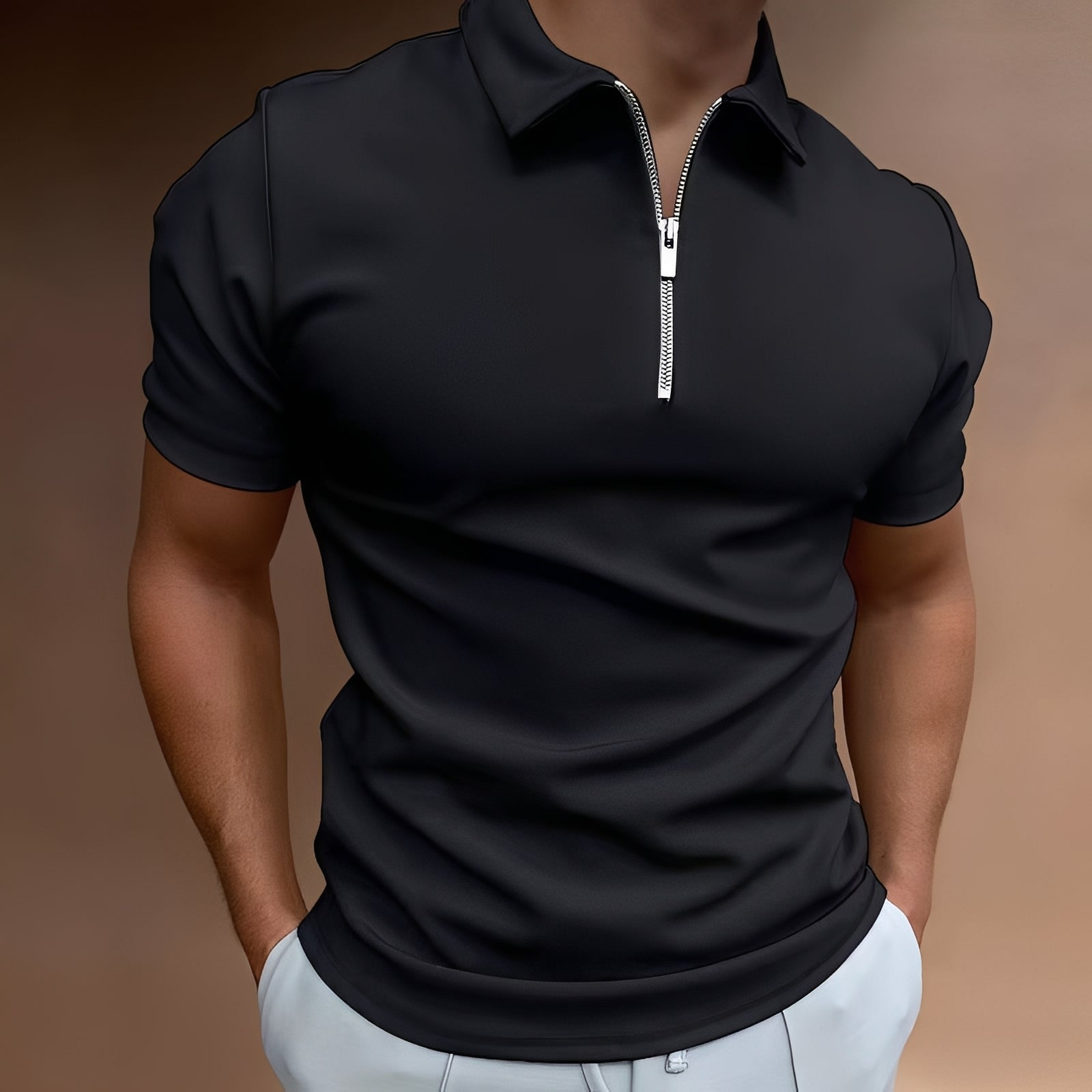 Carlos - Elegantes Herren-Polohemd mit Reißverschluss