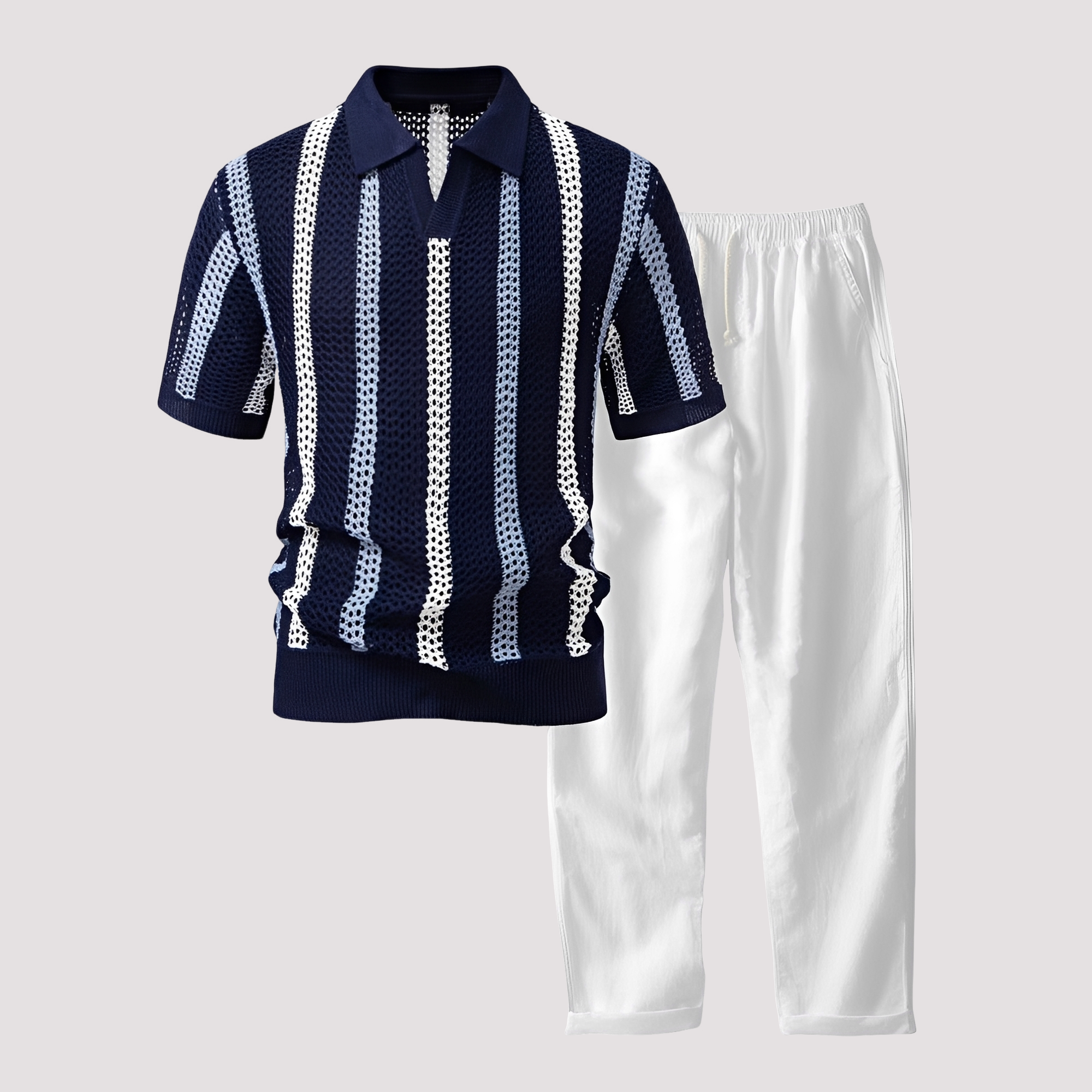 Richards - Bequemes Streifen-Polo mit Hosen-Set