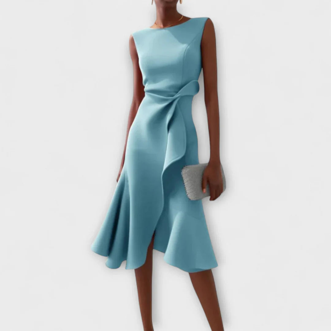 Sheila - Elegantes Damen Midikleid mit Volant-Details