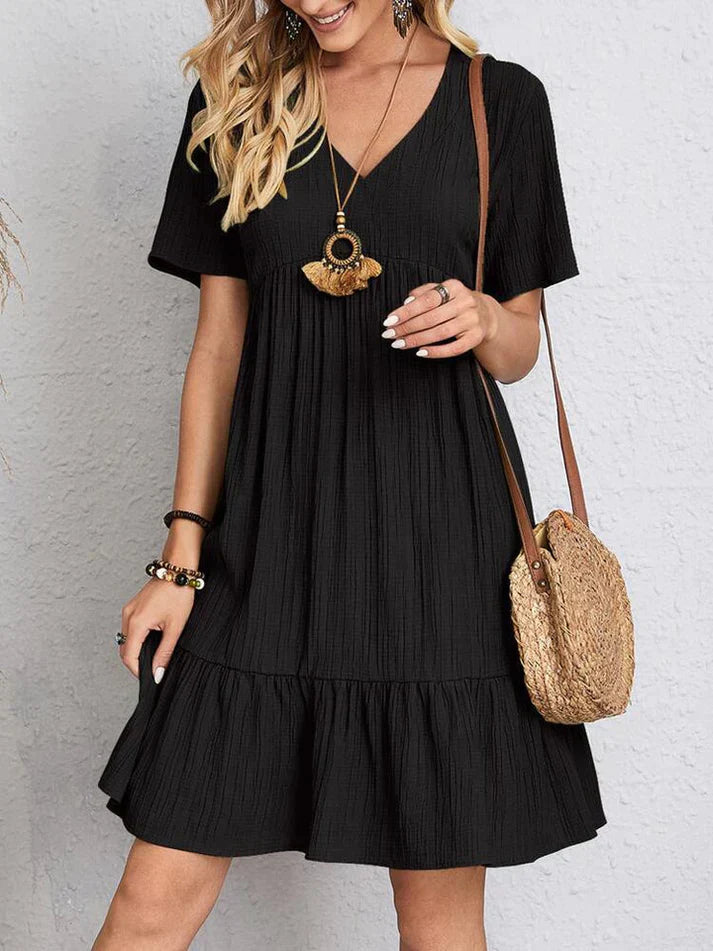 Julia - Kleid V-Ausschnitt Feminin und Fließend
