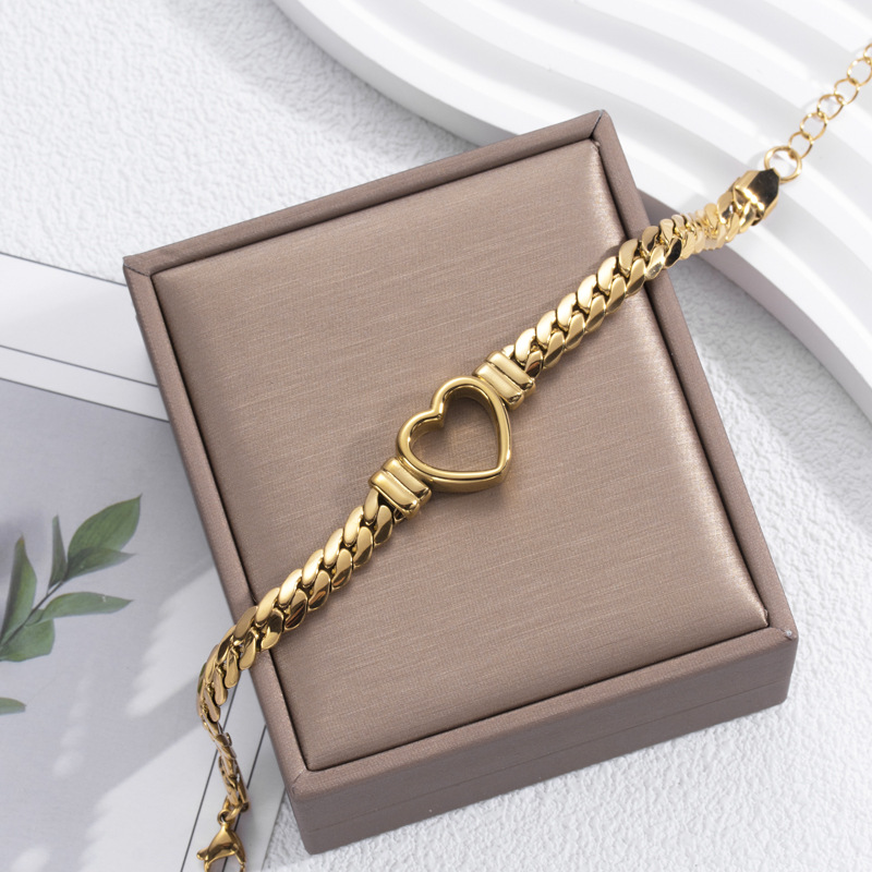 Hohlherz-Armband in Gold - Offenes Herzarmband