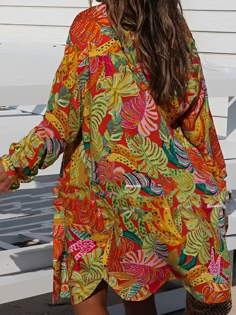 Montes - Blumenkleid mit Knöpfen