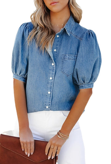 Mila - Elegantes Jeans-Hemd