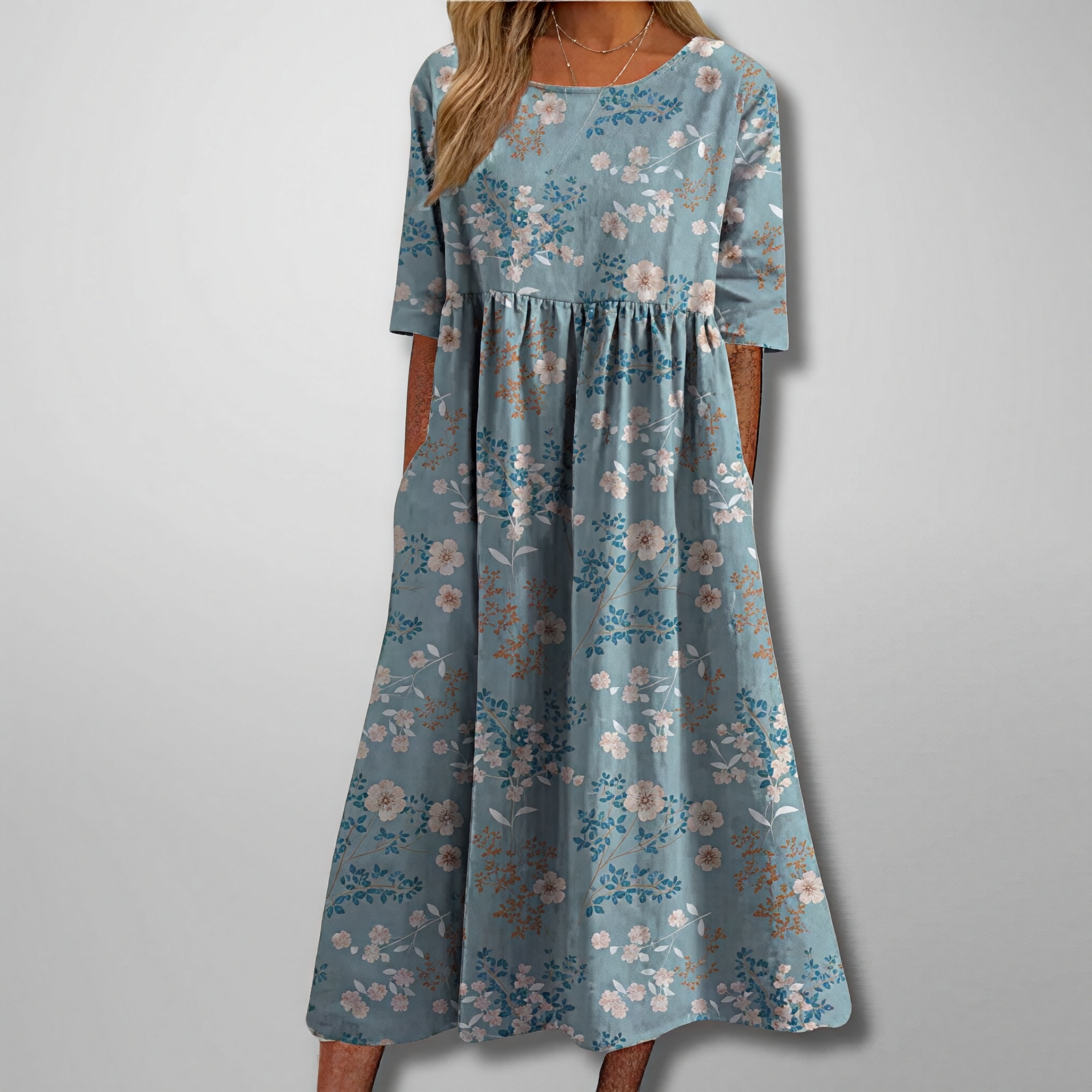 Gail – Blumiges Damen Maxikleid