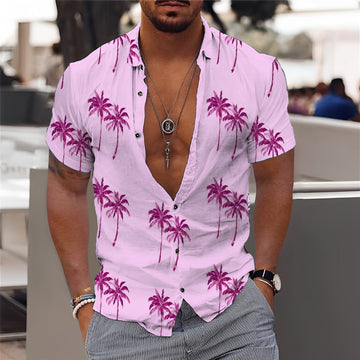 Hector - Elegantes Herrenhemd mit Palmenmotiv