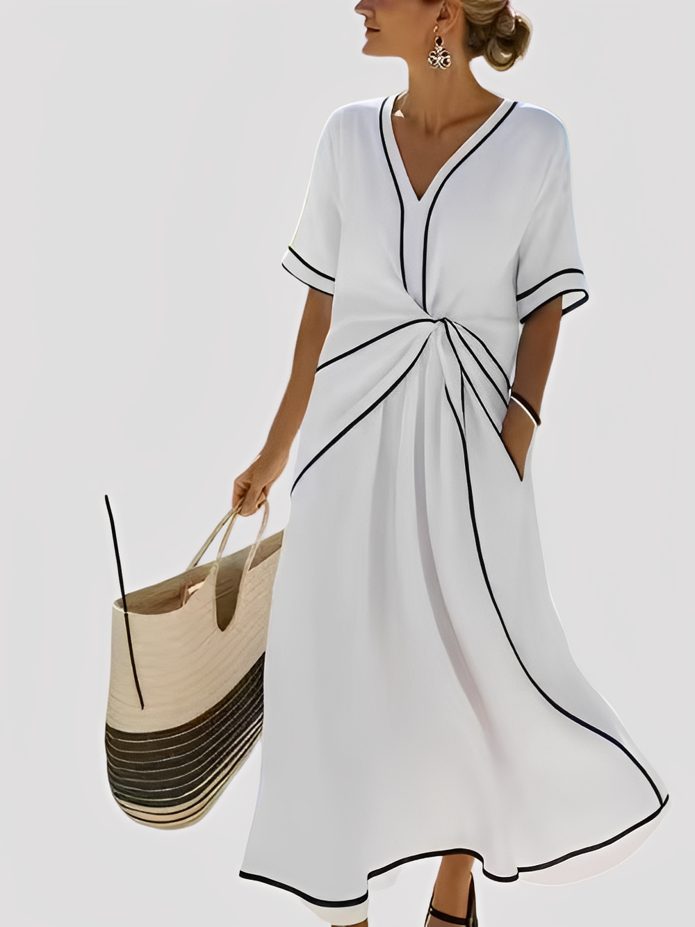 Mabel - Elegantes, locker geschnittenes Damen-Maxikleid