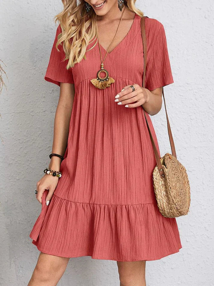 Julia - Kleid V-Ausschnitt Feminin und Fließend
