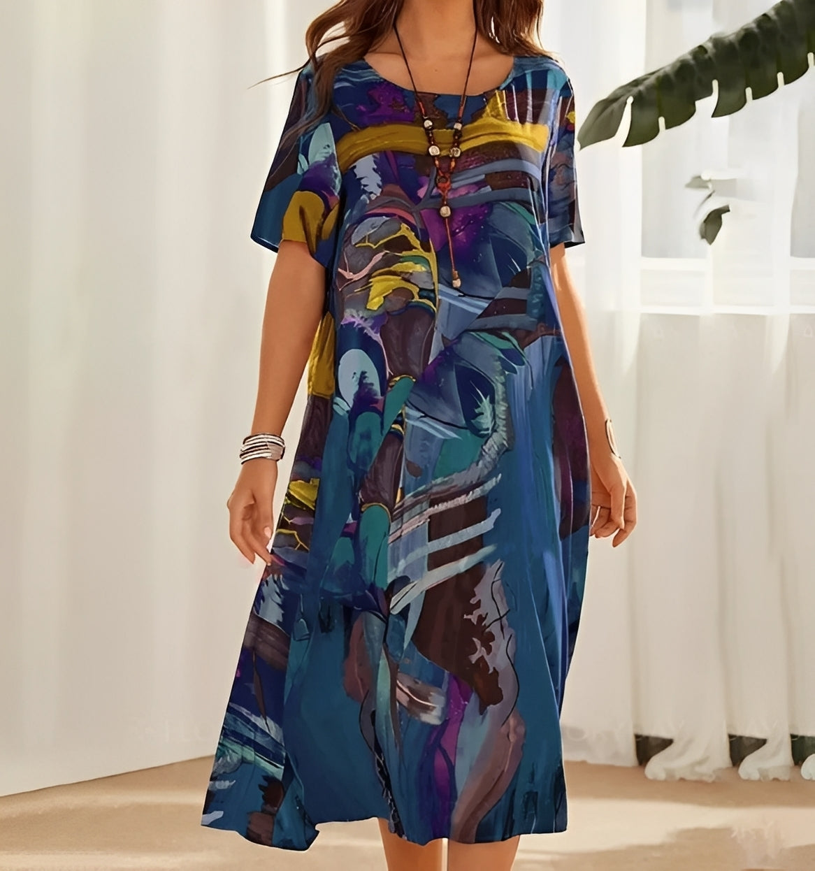 Alexa - Schickes, bedrucktes Damenkleid mit legerer Passform