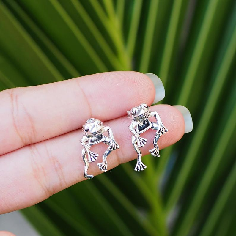 Niedliche Schwimmende Frosch - Mini-Frosch-Ohrringe