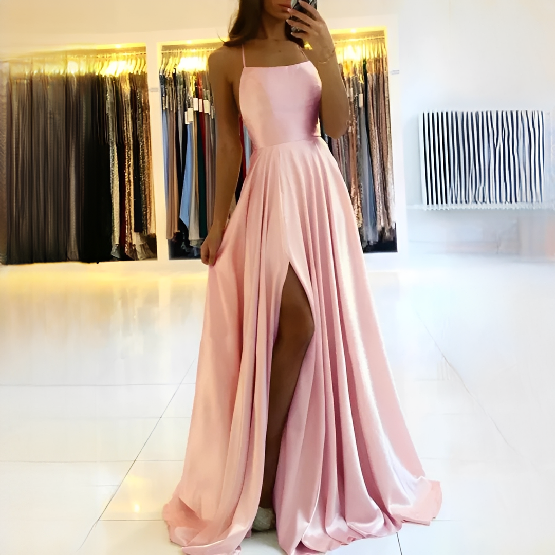 Shamcy - Elegantes langes Kleid mit Schlitz