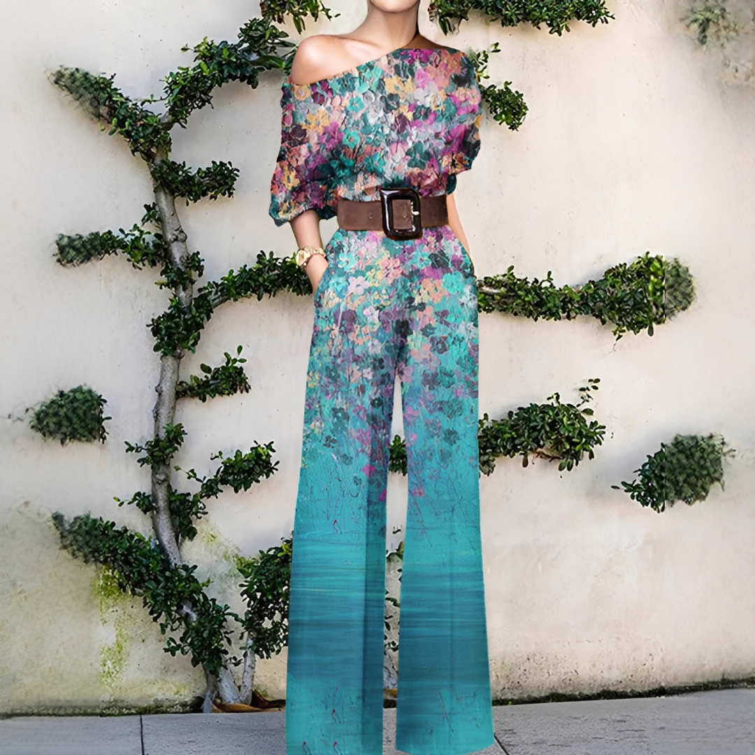 Chandrine - Damenoverall mit asymmetrischen Schnitt und weiten Beinen