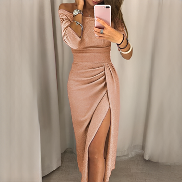 Cristy - Elegantes Damenkleid ohne Schultern