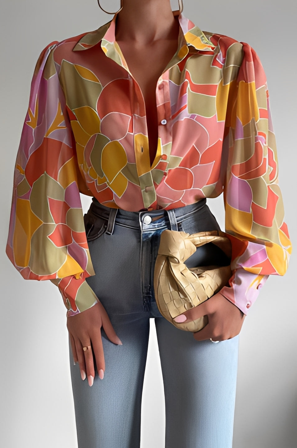 Carla - Modische Bluse mit Laternenärmeln für Damen