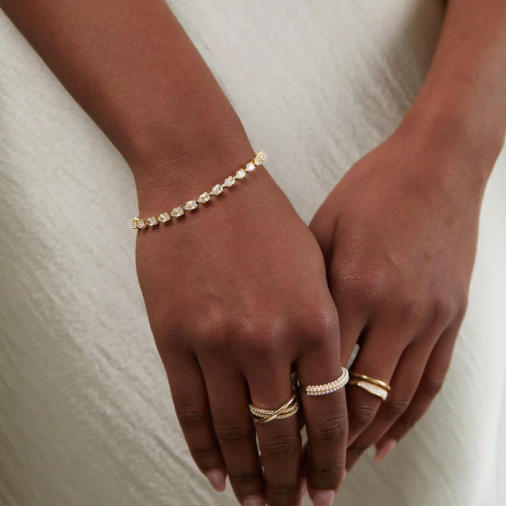 Goldenes Kristallarmband - Variierbares Kristallarmband