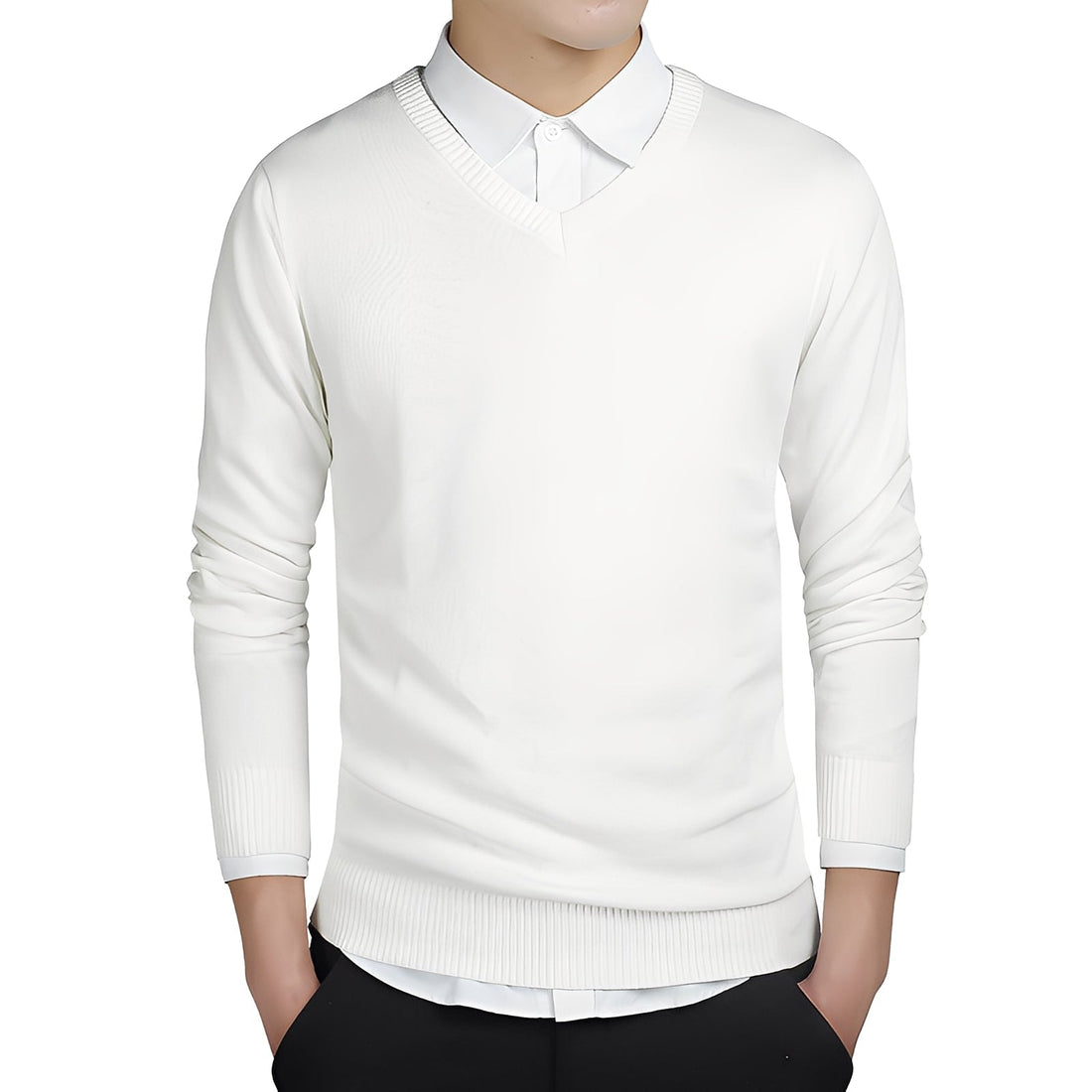 Tom - Lässiger Herrenpullover mit V-Ausschnitt