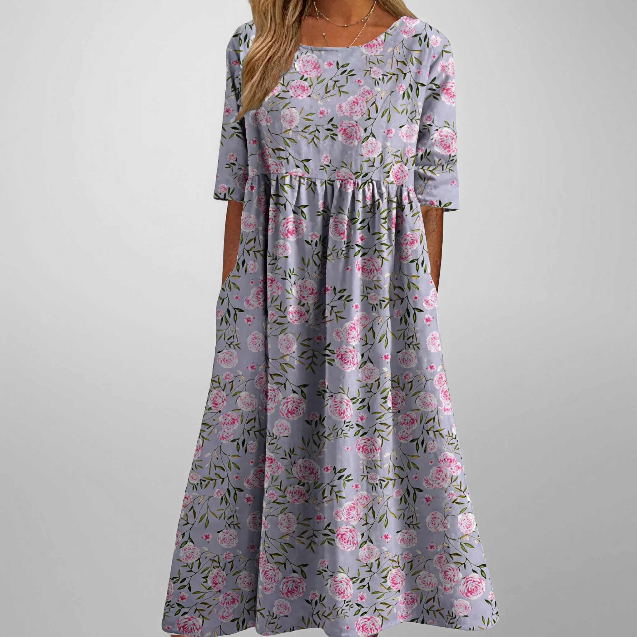 Gail – Blumiges Damen Maxikleid