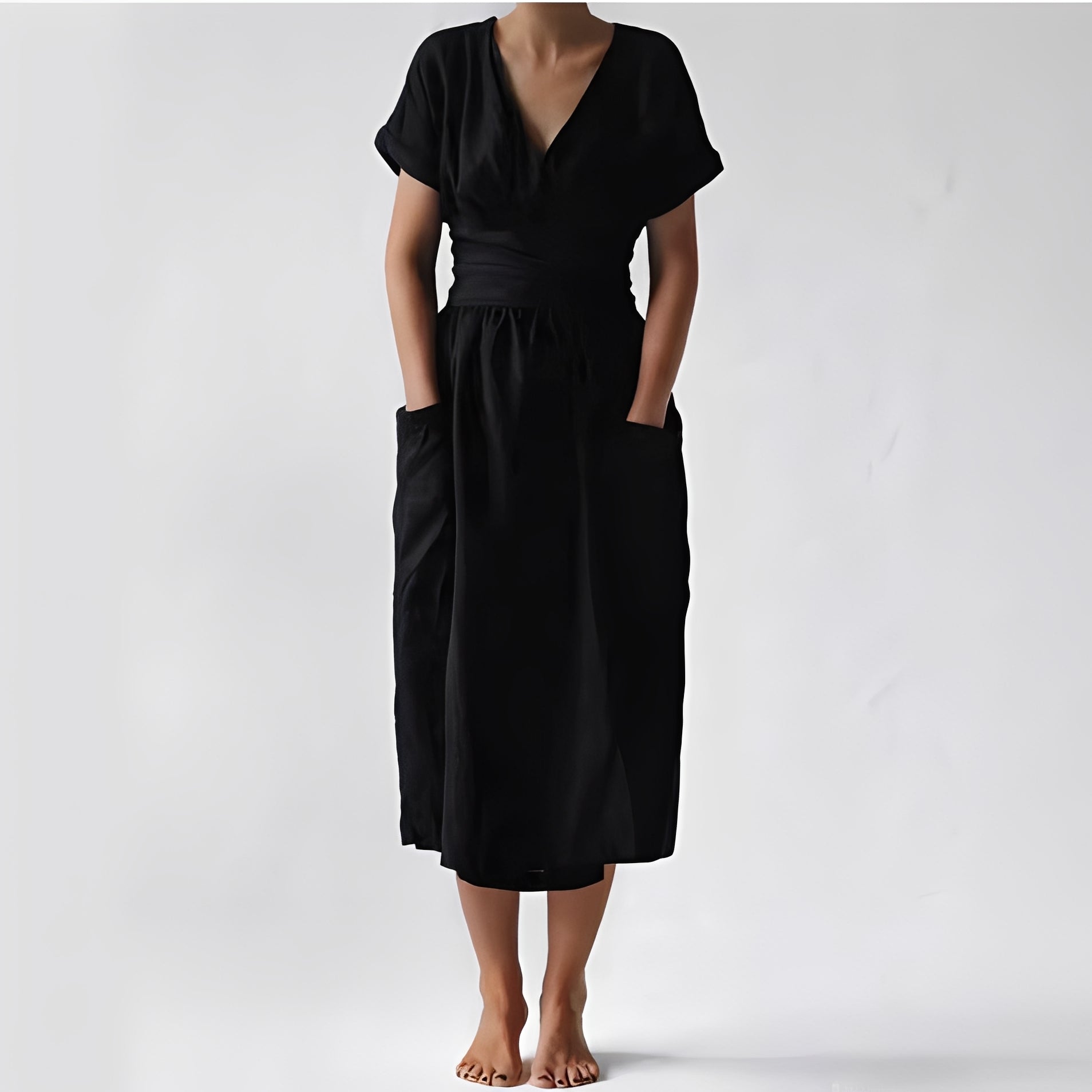 Sasha - Lockeres Wickelkleid mit Taschen