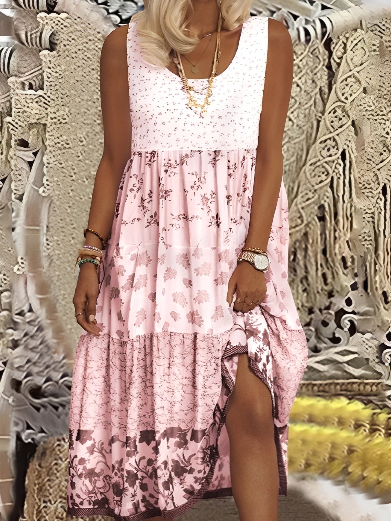 Nancy - Trendiges Boho-Midikleid
