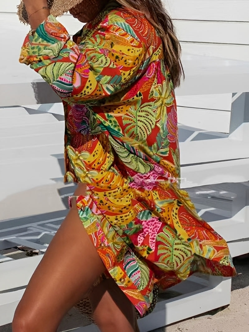 Montes - Blumenkleid mit Knöpfen